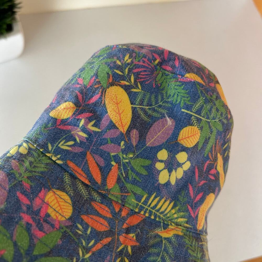 Little Brownie Reversible Denim Floral Kids Bucket Hat Fringe Boho - Picture 4 of 5